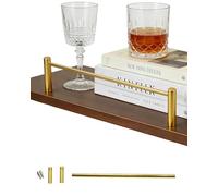 Rail D'étagère Set de Barres Protection Décoratives pour Étagères Murales, Rails Galerie Anti-basculement pour Vitrines, Barrière Sécurité pour Commerce et Garage(Gold,12in/30cm)