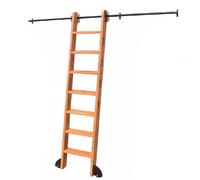 Rail d'extension coulissant tubulaire rond, kit de quincaillerie pour porte coulissante de grange (échelle non incluse), kit de rail pour échelle mobile pour bureau à domicile (échelle non i