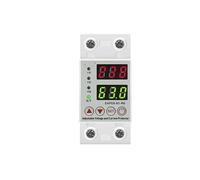 Rail DIN 40A 63A 230V, dispositif de Protection réglable contre les surtensions et sous-tensions, relais, limite surintensités(Red-Green,63A)