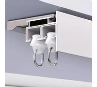 Rail Double en Aluminium pour Rideaux Simples, Fixation Murale ou Plafond. Idéal pour Les Rideaux occultants et Parfait pour Les gazebos, Camping-Cars et balcons. Solutio