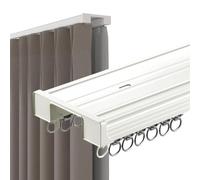 Rail double en aluminium - Système de glissement silencieux monté au plafond pour un glissement fluide dans la chambre à coucher, le salon et les séparateurs (120-500 cm) - Facile à installer et à