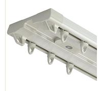 Rail Double En Une Seule Pièce,Rail À Double Rangée En Alliage D'aluminium,Rail De Rideau Monté Au Plafond Pour Séparation De Pièce,Ensemble De Rail De Rideau Pour Le Salon(White-1,11.5ft/360cm)