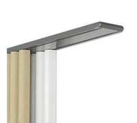 Rail Double Plafond Pour Baie Vitrée, Système De Rail Coulissant Silencieux, 1-6 m Tringle À Rideaux Aluminium Et Extra Plate, Installation Facile, Pour Séparation De Pièce(Gray,2.8m)