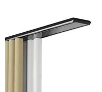 Rail Double Plafond Pour Baie Vitrée, Système De Rail Coulissant Silencieux, 1-6 m Tringle À Rideaux Aluminium Et Extra Plate, Installation Facile, Pour Séparation De Pièce(Noir,2.4m)