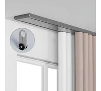 Rail Double pour Rideaux à Fixation au Plafond, en Aluminium, Ensemble Complet avec système de Glissement Fluide pour Rideaux de Salon et de Chambre, Gris, 3,8 m