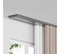Rail double silencieux de 5,7 m pour plafond suspendu | Séparateur de pièce gris de 0,6 à 6,8 m pour salon et chambre à coucher - T pour optimiser l'espace