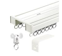 Rail double silencieux en aluminium pour chambre à coucher et salon, 100 cm, couleur champagne, parfait pour séparateur de pièce, installation facile, décoration d'intérieur moderne