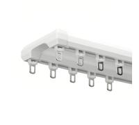 Rail Double Silencieux Pour Rideaux De Plafond, Rail De Rideau Double Robuste, Rail En Aluminium Pour Chambre, Salon, Hôpital(White,5.0FT/150CM)
