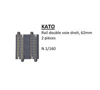 Kato Unitrack 20-042 – 2 rails double voie 62 mm – Échelle N 1/160 (2 pièces)