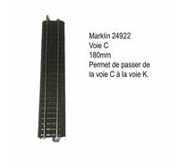 Märklin Voie C Rail de transition 24922 H0 – 180 mm (avec ballast)