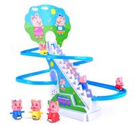 Rail Électrique De Dessin Animé Drôle, Jouet D'Escalade D'Escalier, Rampe Musicale Légère, Glissière De Piste De Course, Cadeau D'Anniversaire Pour Enfants En Bas Âge