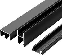 Rail en verre for porte coulissante for vitrines et étagères(Black,110 cm)