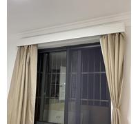 Rail et raccords de rideau, tringle à glissement lisse, rail décoratif voie unique, bandeau fenêtre antirouille(Wall Mount,170cm (5.6ft))