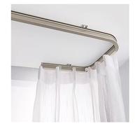 Rail flexible Aïn Rail de fixation en métal pour plafond et mur, système de barre coulissante découpable de 1,2 à 9,1 m avec poulie silencieuse pour faciliter et faciliter la tâche
