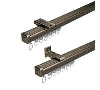 Rail flexible de 180 cm pour séparateur de pièce et douche ou montage au plafond Marron carbonisé Longueurs réglables 150 à 500 cm Installation facile