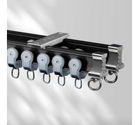 Rail flexible en aluminium noir de 2,7 m / 8.6ft - Double tringle pliable pour salon, chambre à coucher, douche, design silencieux, installation au plafond facile