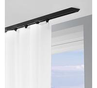 Rail flexible en aluminium noir pour cloisons de séparation de pièce - Rail droit de 4 m pour cloisons murales de camping-car et solutions élégantes de décoration d'intérieur