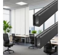 Rail latéral en U 2 pièces for Stores occultants, Rideaux et fenêtres, Rail de Blocage de la lumière for Cadre de fenêtre, Bandes de Blocage de la lumière découpables(Noir,85cm/33.46in)