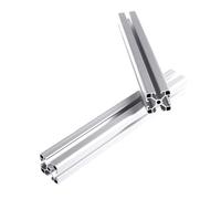 Rail linéaire de profil en aluminium, 2 pièces 500 mm T Type 4040 Extrusion d'aluminium Norme européenne anodisé for machine gravure laser CNC DIY, Argent(500mm)
