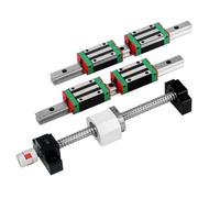 Rail linéaire, guide coulissant linéaire, 2 pièces HGH30CA, toutes longueurs + 1 jeu SFU3210 + 4 guides linéaires HGH30CA, montage haut, vis à billes carrées, module de mouvement linéaire(800mm)