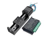 Rail linéaire, mini rail de table coulissante type T, course 50 à 300 mm, pilote moteur pas Nema11 28, kit TB6600, guide CNC, d'axe XYZA (50 avec, 2 mm)(100mm With Driver,1mm Pitch)