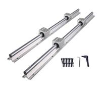 Rail linéaire SBR16 1500 mm - 2 guides linéaires et 4 blocs de roulement SBR16UU pour machines de routeur CNC, projets de bricolage, systèmes automatisés, solutions Precis Mot