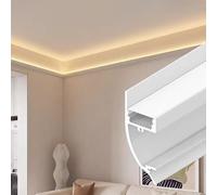 Rail lumineux en aluminium pour moulure de couronne, canal diffuseur LED linéaire pour garniture de plafond dans la cuisine et la chambre à coucher