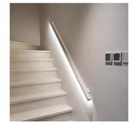 Rail mural à LED pour escaliers - Garde-corps en aluminium antidérapant avec poignée lumineuse, couleur blanche, 1,2 m de long, parfait pour une navigation sûre dans les escaliers
