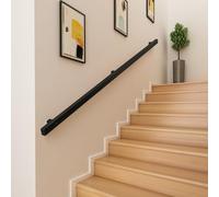 Rail mural pour escaliers - Rampe antidérapante en fer forgé de 1 m à 3,5 m de longueur réglable en métal durable pour couloir, grenier, marchepied - Noir (300 cm)