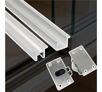rail porte coulissante invisible Rail De Porte D'armoire Argenté Avec Rouleau, Unique Pour Séparateur De Pièce/armoire/penderie, Coulissante À Dérivation Simple Robuste(L 50 cm)