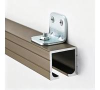 Rail Porte Coulissante Kit de Quincaillerie pour Porte Coulissante à Galandage Murale, Guide de Porte Déplaçable à Fermeture Amortie pour Portes en Bois(2.1m/7ft)