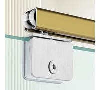 rail porte coulissante Kit de Quincaillerie pour Porte Coulissante en U avec Rail, Rail MéTallique pour Porte Coulissante en Verre avec Jeu de PièCes de Rechange(Champagne,80cm/31.5in)