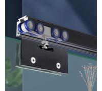 Rail Porte Coulissante Kit de Quincaillerie pour Porte de Douche Coulissante en Verre Sans Cadre, Rail Supérieur à Fermeture Amortie pour Porte de Douche Coulissante en Verre(Black,224cm(88in))