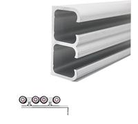 Rail porte coulissante Kit De Quincaillerie Pour Porte Grange Coulissante À Double Rail, Deux Portes, Robuste En Alliage D'aluminium, Avec, Montage Supérieur/latéral(700cm/23ft)