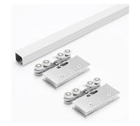 rail porte coulissante Kit De Rails De Quincaillerie Pour Porte Vitrée À Pochette Coulissante, Cloison D'atelier De Garage Réglable 4 6 9 11 13 17 19 21 23 Pieds(White,6.4m/21ft)