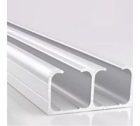 Rail porte coulissante Kit De Rails Pour Portes Coulissantes De Placard Robustes À Double Dérivation, Rails En Alliage D'aluminium Pour Portes Coulissantes Escamotables, Kits Rails Porte(295cm/9.7ft)