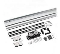 rail porte coulissante Kit de rails pour portes coulissantes silencieuses pour chambre et salon, modèle fantôme sans rail avec fermeture amortie, alliage d'aluminium guide(37″/94.0cm)