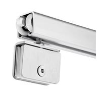 Rail porte coulissante Kit De Rails Pour Portes Vitrées, Rails En Aluminium - Installation Fluide Et Silencieuse Pour Portes Vitrées De Salles De Sport, Maisons Et Vérandas(White,7ft/2.1m)