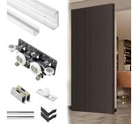 Rail Porte Coulissante Kit Quincaillerie Porte Coulissante Galandage Bois Mécanismes Fermeture Amortie, Kit Rail Invisible Anti-pincement Porte Coulissante, Rail Portes(1.2m (3.9ft))