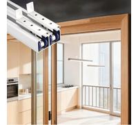 Rail porte coulissante Kit Quincaillerie Porte Grange Coulissante Double Bypass, Ensemble Pour Portes Pliantes Dissimulées Avec Rail, Qualité Commerciale Et Installation Facile(190cm(6.2ft))