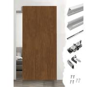 Rail Porte Coulissante Porte de Poche Fantôme à Fermeture Douce Sans Rail, Kit Quincaillerie pour Portes Grange Coulissantes Invisibles et Cachées, Rails Panneaux Flottants(5ft/152cm)