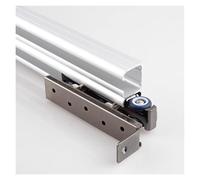 rail porte coulissante Porte Escamotable, Kits De Quincaillerie Pour Porte Double 30 40 55 62 76 Po, Rampe De Porte De Grange Robuste Pour Armoires/2 Portes(3.2m/125.9in/10ft)