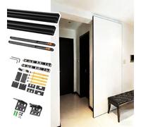 Rail Porte Coulissante Quincaillerie et Rail Cachés pour Porte de Grange Coulissante, Système de Porte Flottante avec Soft Close, Rail Entièrement Dissimulé Minimaliste(67.7in(172cm))