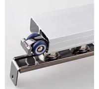 Rail porte coulissante Quincaillerie Guidage Inférieur Porte D'armoire, Rail Porte Coulissante Parallèle Robuste, Rouleau Rail Plat Portes Salon Avec Kit D'installation(L 370cm/145.7in)