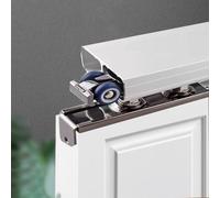 Rail porte coulissante Quincaillerie Pour Porte Coulissante À Double Rail, Système De Fermeture En Douceur, Longueur 1, 2, 3, 4, 5, 6 Pi, Avec Roulettes Nylon, Facile Monter Et Découper(6.9ft(210cm))
