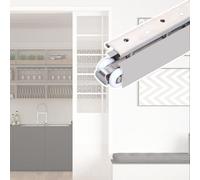 Rail porte coulissante Quincaillerie Pour Porte Pliante Silencieuse Et Fluide Avec Rail, Kit De Rails De Montage Mural Et Plafond À Découper, Remplacement Facile - Argent(13ft/396cm)