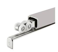 Rail porte coulissante Rail Coulissant Pour Porte Secrète, Quincaillerie Robuste Pour Portes Pliantes À 12 Roues Avec Rails Pour Intérieur/extérieur, Personnalisation(Silver,85cm/2.8ft)