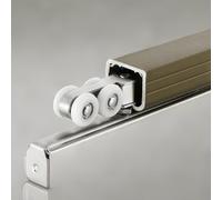 Rail porte coulissante Rail Coulissant Pour Porte Secrète, Quincaillerie Robuste Pour Portes Pliantes À 12 Roues Avec Rails Pour Intérieur/extérieur, Personnalisation(Champagne,125cm/4.1ft)