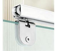 rail porte coulissante Rail Coulissant pour Porte VitréE, Quincaillerie pour Rail SupéRieur de Porte Coulissante en MéTal, Remplacement de VitréE Coulissant(Silver,400cm/157.5in)