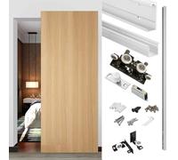 Rail Porte Coulissante Rail de Guidage Mural Dissimulé pour Porte Coulissante, Guide pour Portes de Grange Sans Rail Au Sol, Kit de Quincaillerie pour Portes Coulissantes(60in/5ft/152cm)